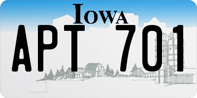 IA license plate APT701