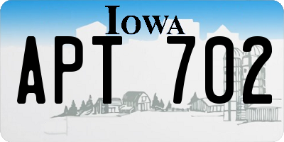 IA license plate APT702