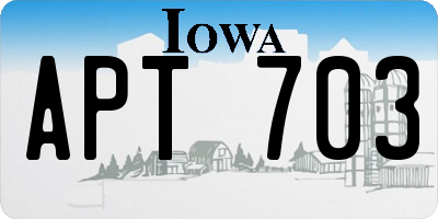 IA license plate APT703