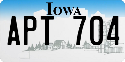 IA license plate APT704