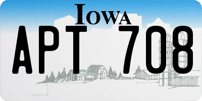 IA license plate APT708