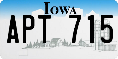 IA license plate APT715