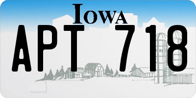 IA license plate APT718