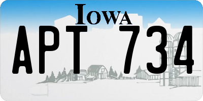 IA license plate APT734