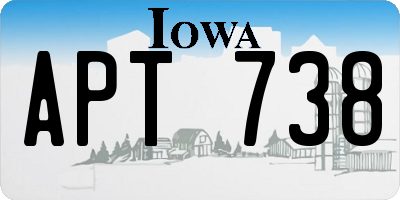IA license plate APT738