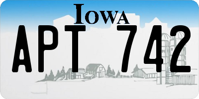 IA license plate APT742