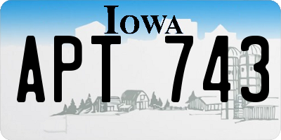 IA license plate APT743