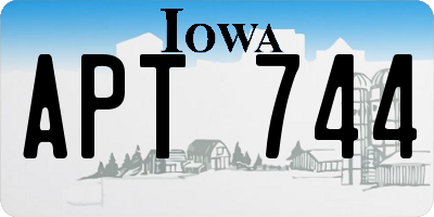 IA license plate APT744