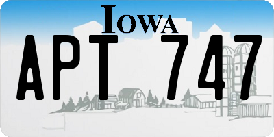 IA license plate APT747