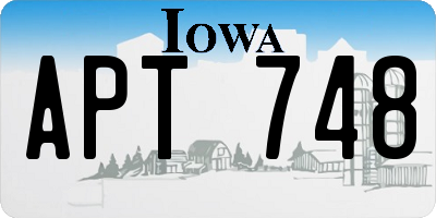 IA license plate APT748