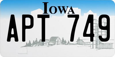 IA license plate APT749
