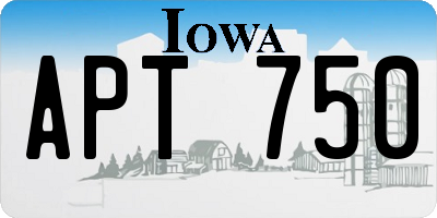 IA license plate APT750