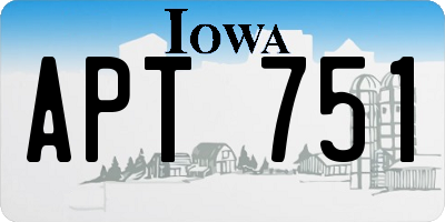 IA license plate APT751