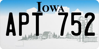 IA license plate APT752