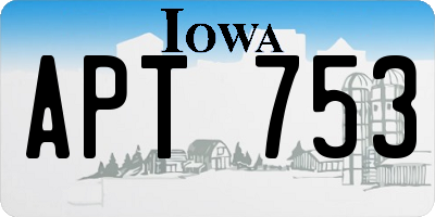 IA license plate APT753