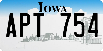 IA license plate APT754