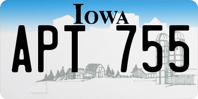 IA license plate APT755