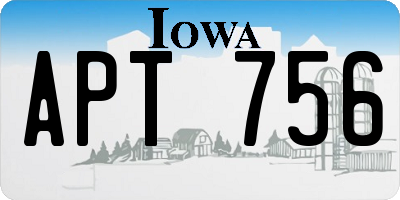 IA license plate APT756