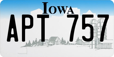IA license plate APT757