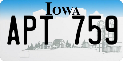 IA license plate APT759