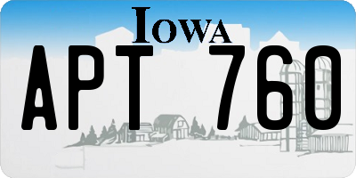 IA license plate APT760