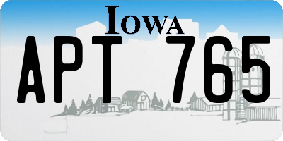 IA license plate APT765
