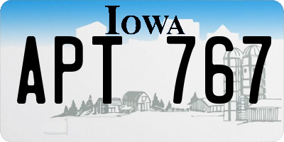 IA license plate APT767