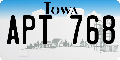 IA license plate APT768