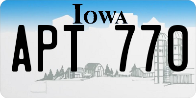 IA license plate APT770
