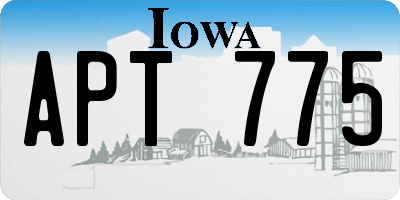 IA license plate APT775