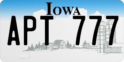 IA license plate APT777