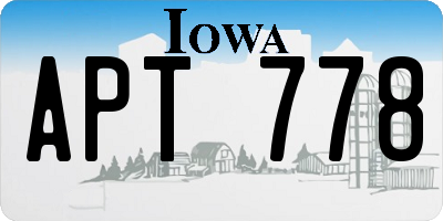 IA license plate APT778