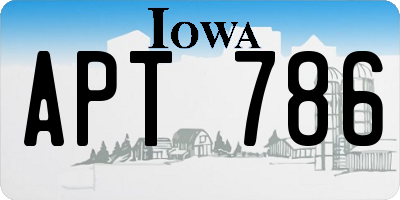 IA license plate APT786