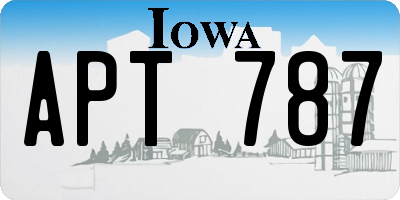 IA license plate APT787