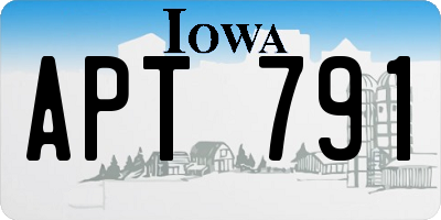 IA license plate APT791