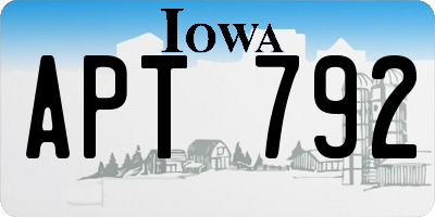 IA license plate APT792