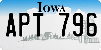 IA license plate APT796