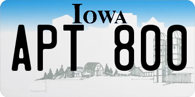 IA license plate APT800