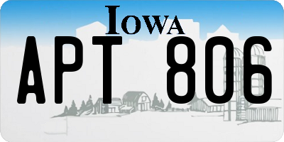 IA license plate APT806