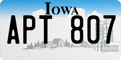 IA license plate APT807