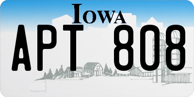 IA license plate APT808