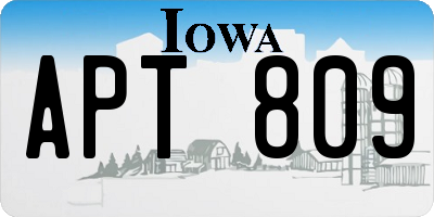 IA license plate APT809