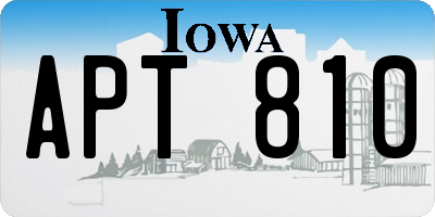 IA license plate APT810