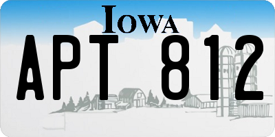 IA license plate APT812