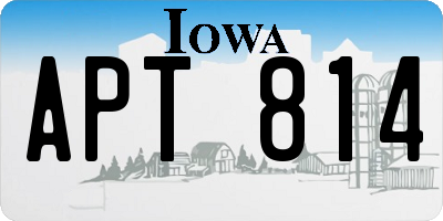 IA license plate APT814