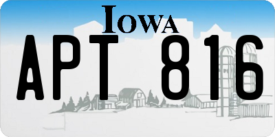 IA license plate APT816
