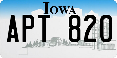 IA license plate APT820