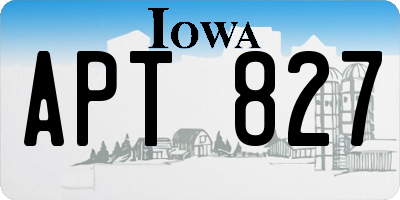 IA license plate APT827