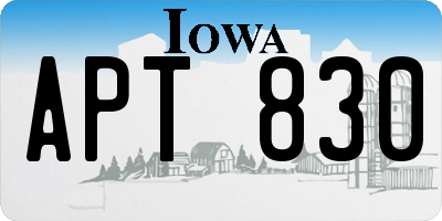 IA license plate APT830