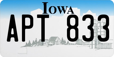 IA license plate APT833